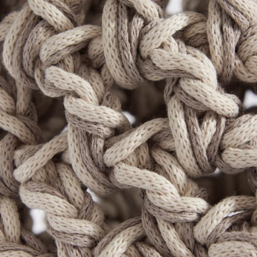 “Tinos cotton” crochet shoulder bag with waterproof pouch crème + beige - creme + beige